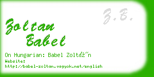 zoltan babel business card